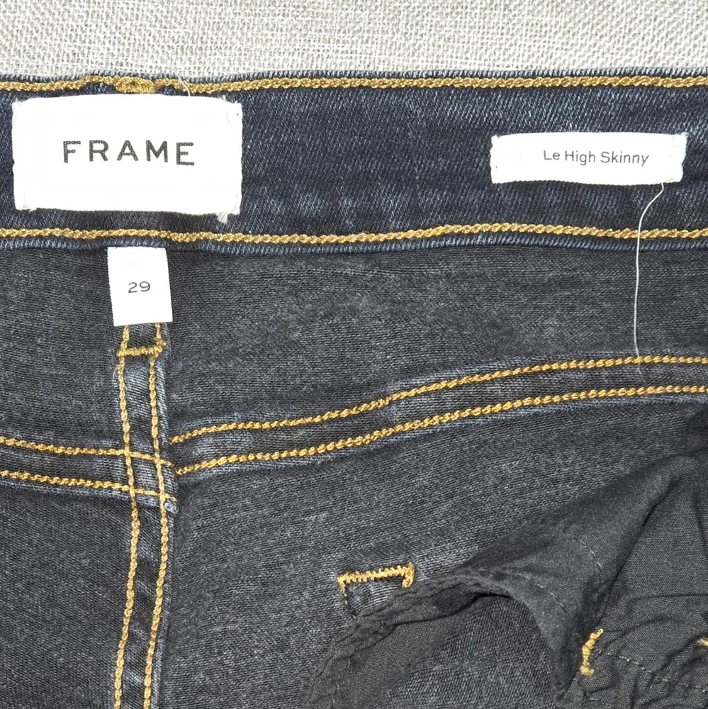 FRAME Le High Skinny Dark Blue Acid Wash Denim Jeans Size 29